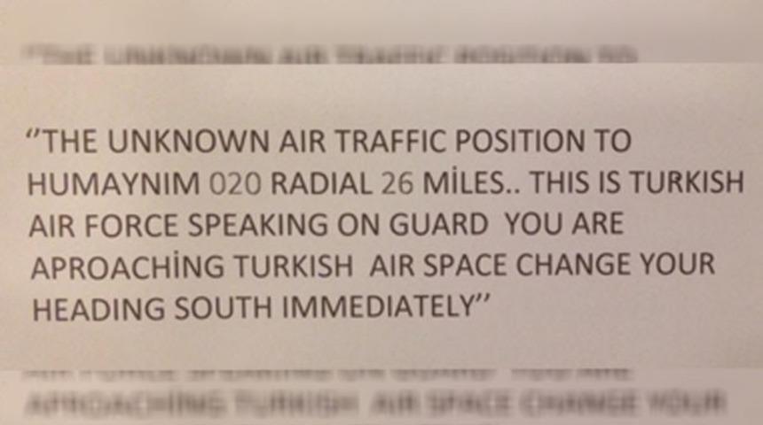T&uuml;rk pilotlar Rus u&ccedil;ağını d&uuml;ş&uuml;rmeden &ouml;nce b&ouml;yle uyardı