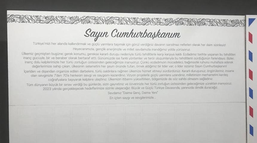 Gençlerden Cumhurbaşkanı Erdoğan'a dev mektup! AK Parti Genel Merkezi'ne gönderilecek