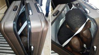 Görevliler şoke oldu: Göçmen valizin içinden çıktı!