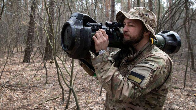 Oleg demonstrates firing the MBT-NLAW (Next generation Light Anti-tank Weapon) provided by the United Kingdom