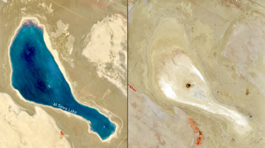 Son hali uydu kamerasına yansıdı! Sava Gölü tamamen kurudu