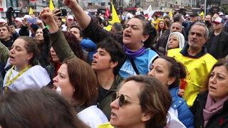 1 Mayıs kutlamasında 'pankart' gerilimi! Ortalık karıştı