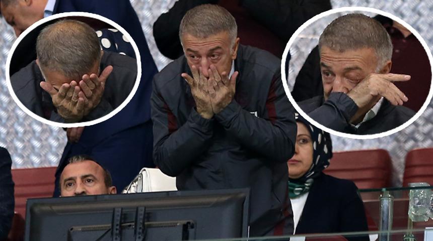 Trabzonspor'da başkan Ahmet Ağaoğlu gözyaşlarını tutamadı! Hıçkıra hıçkıra...