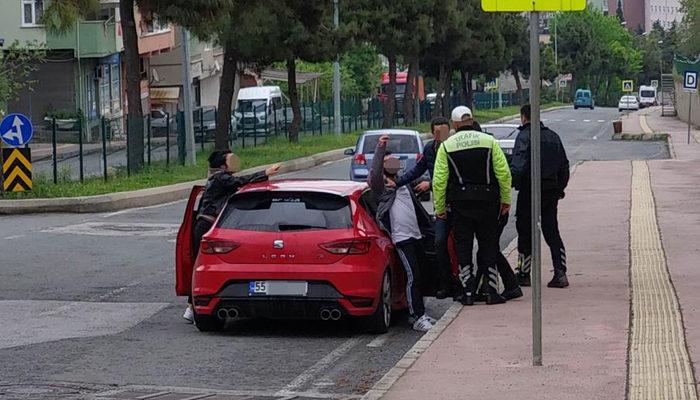 Plakayı gören polis, otomobili durdurdu! Ehliyetine el konulan sürücü ile arbede yaşandı