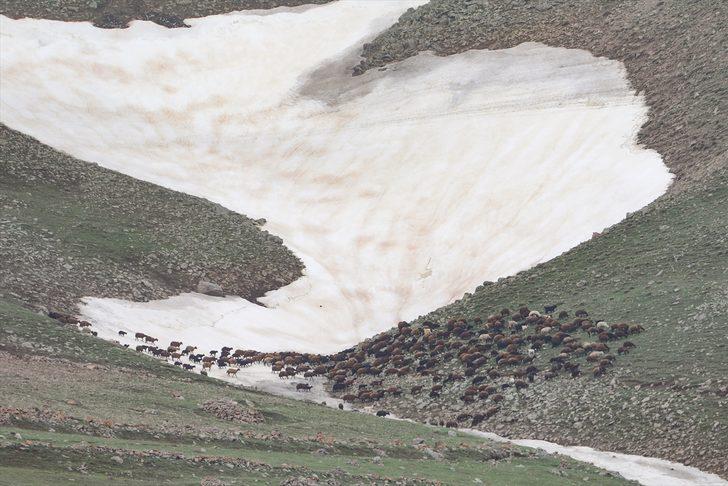 Aras Dağları'nın eteğindeki köylerde iki mevsim bir arada yaşanıyor G5