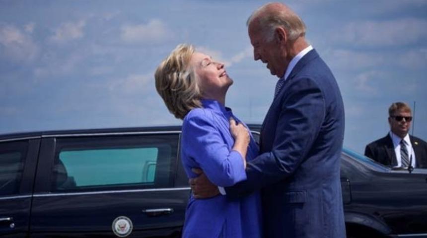 Clinton ile Biden arasında samimi kucaklaşma