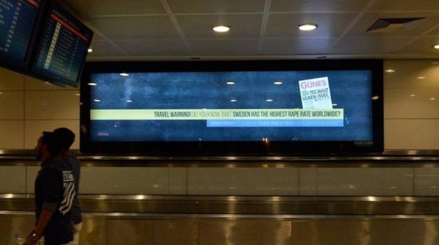 İsve&ccedil;&rsquo;e &lsquo;misilleme&rsquo;: Atat&uuml;rk Havalimanı&rsquo;ndaki panolarda &lsquo;seyahat uyarısı&rsquo; yazısı