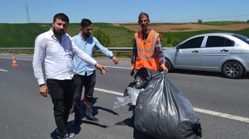 Yola düşen çuval yüzünden zincirleme trafik kazası yaşandı!