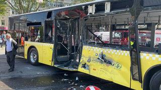 İstanbul'da tramvay ve otobüs çarpıştı