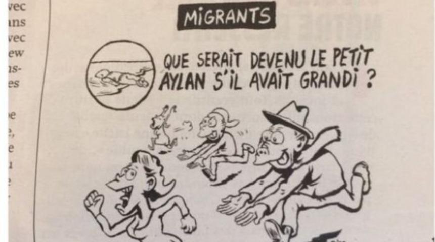 Charlie Hebdo'dan tepki &ccedil;eken Aylan karikat&uuml;r&uuml;