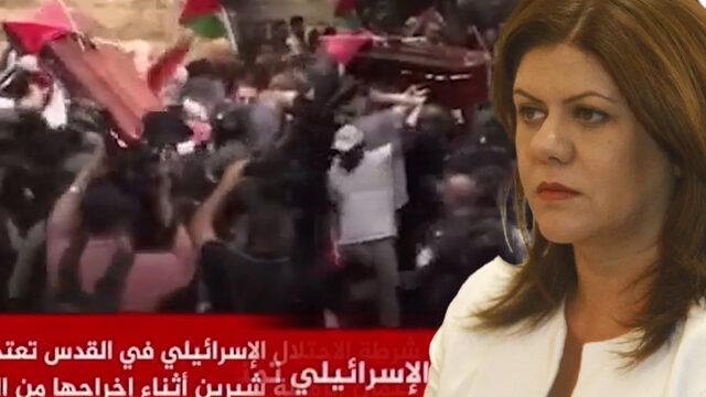 Şirin Ebu Akile'nin cenazesinde arbede! Tabut yere düştü