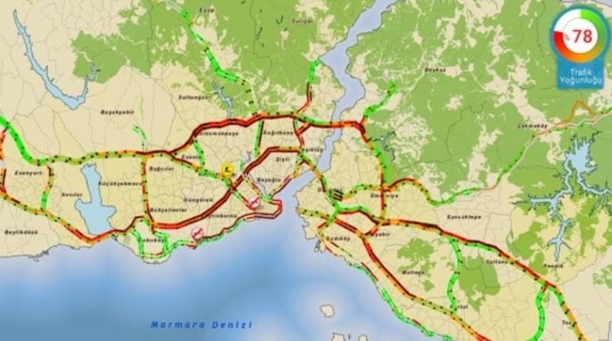  İstanbul'da trafik kilit