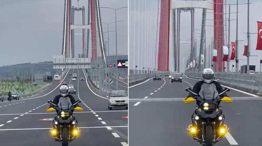 İstanbul Valisi Ali Yerlikaya 1915 Çanakkale Köprüsü'nden motosikletle geçti