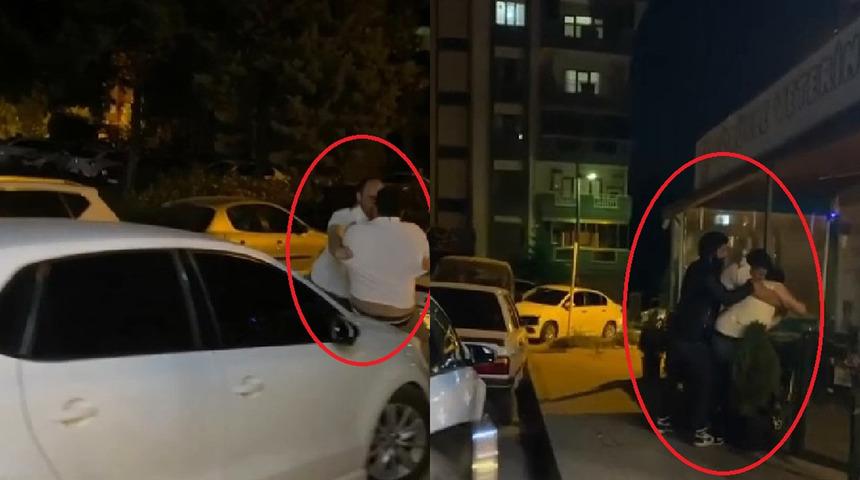 Yanındaki kadını sokakta darbetti, mahalleli tarafından tekme tokat dövüldü