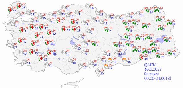 16 Mayıs Pazartesi hava nasıl olacak?