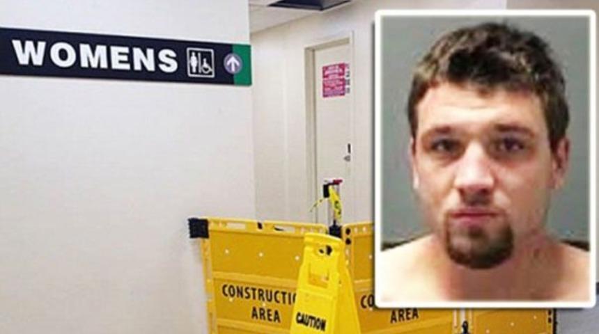 Kadınlar tuvaletine &ccedil;atıdan d&uuml;şt&uuml;