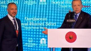 Temel atma töreninde ilginç anlar! Cumhurbaşkanı Erdoğan'dan müteahhide: 'Sen nasıl Fatih'in torunusun? Bunu değiştirelim biz'