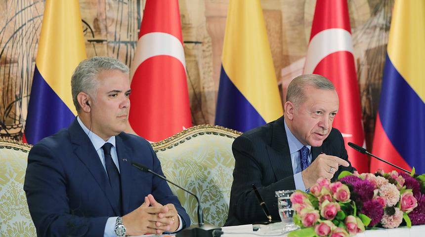 Son dakika: Cumhurbaşkanı Erdoğan, Kolombiya cumhurbaşkanı Duque ile ortak a&ccedil;ıklama yaptı