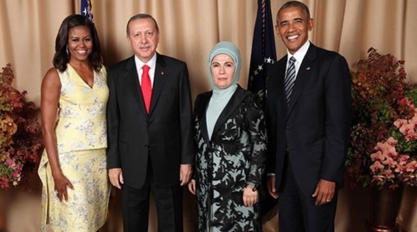 Obama ve Erdoğan &ccedil;iftinden aile fotoğrafı