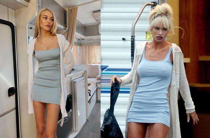 Dilan Çiçek Deniz'in kendini Pamela Anderson'a benzettiği çok beğenilen mavi elbisesine uygun fiyatlı alternatifler
