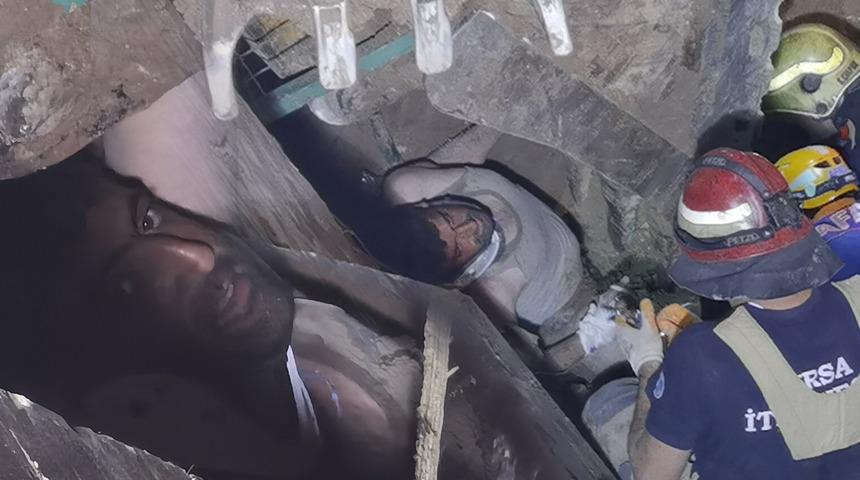 Bursa'da göçük! 8 saat süren kurtarma operasyonu...