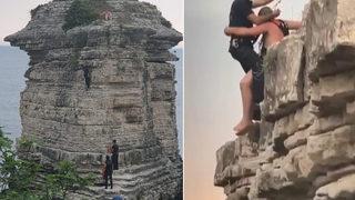 Macera yaşamak isterken hayatının şokunu yaşadı! İmdadına itfaiye yetişti