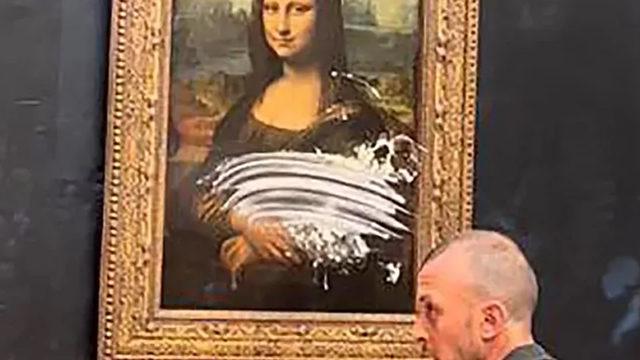 Dünyaca ünlü Mona Lisa tablosuna pastalı saldırı! Yaşlı bir kadın kılığındaydı