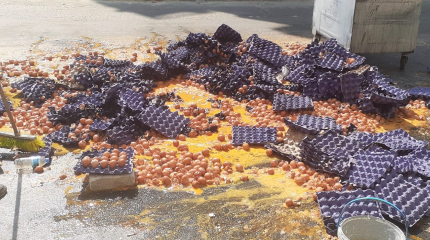 Maltepe'de palet devrildi, binlerce yumurta ziyan oldu: Zaten hayat pahalı, Allah yardımcısı olsun