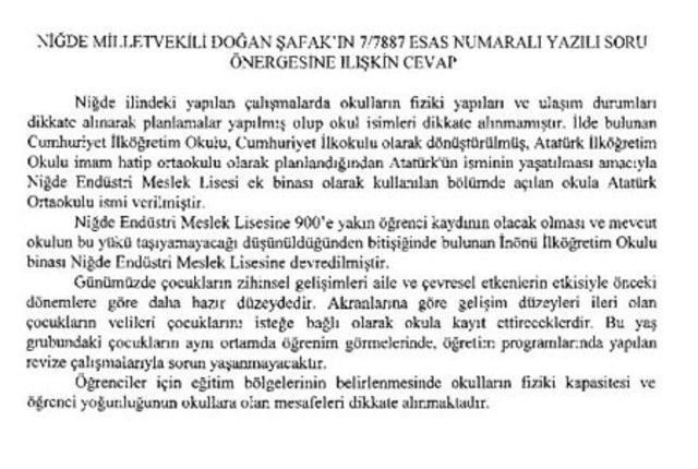 Atatürk ve İnönü okul isimlerine ne oldu? 1