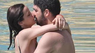 İrem Helvacıoğlu plajda aşka geldi! Sevgilisi Yolaç Özcan'ı öpmeye doyamadı