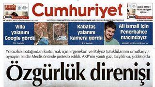 Cumhuriyet Gazetesi'nde deprem