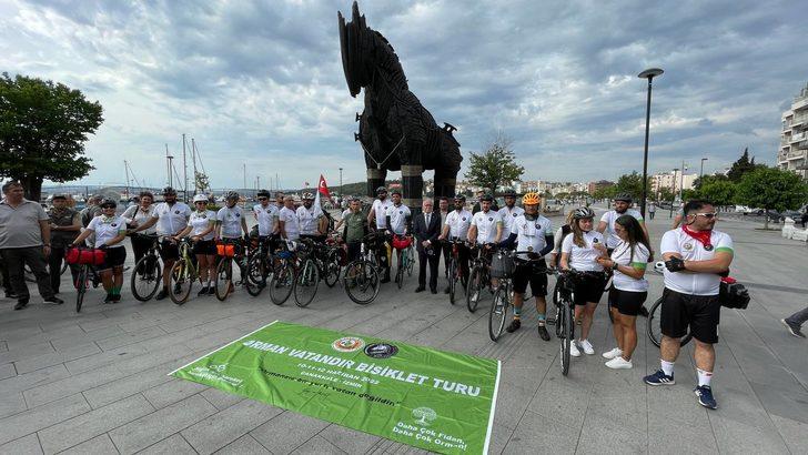 Orman yangınlarına dikkat çekmek için Çanakkale'den İzmir'e pedal basıyorlar G4