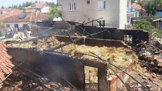 9 inek yangında telef oldu