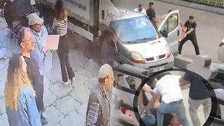 Vatandaşlar film izler gibi izledi! Trafikte araçtan zorla indirdikleri kişiyi dövdüler