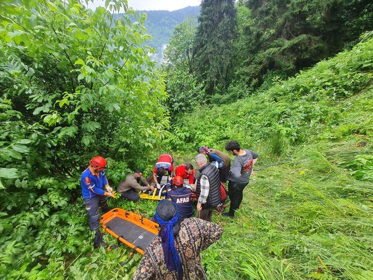 Rize'de yük taşımada kullanılan teleferikten düşen iki kişi yaralandı G3