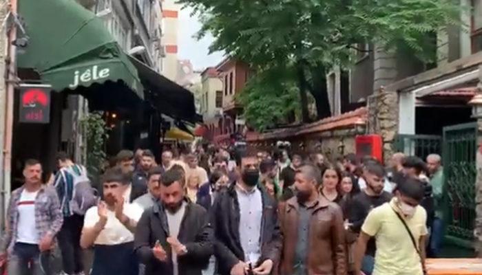 Skandal görüntüler! İstanbul'un göbeğinde teröristbaşı için yürüdüler... HDP'li vekiller Öcalan lehine slogan attı
