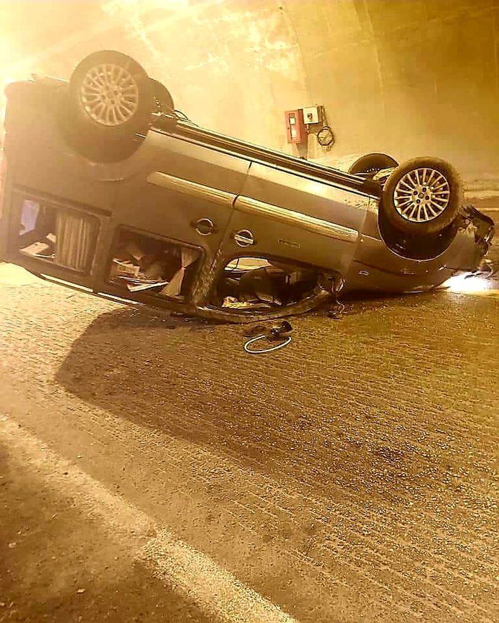 Karabük'te tünelde devrilen araçtaki 5 kişi yaralandı G3