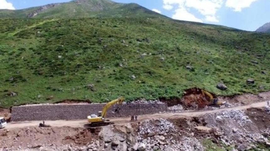 Yeşil Yol'da istinat duvarlarından düşen besi hayvanları telef oldu