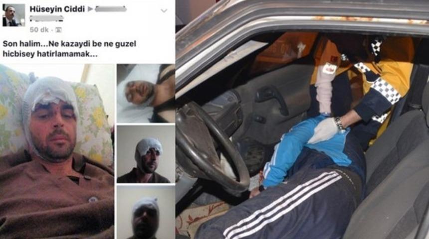 Kaza yaptı, Facebook sayfasına yazdı: Ne kazaydı be