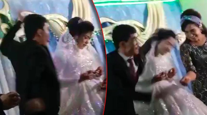 Nikahta korkun&ccedil; olay! Oyunu kazanan gelin damattan aldığı darbeyle neye uğradığını şaşırdı