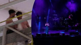 Göksel ve Manga konserinde tehlikeli anlar! Canlarını hiçe saydılar 