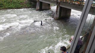 Rize'de fotoğraf çektirirken dereye düşen turisti arama çalışmaları sürüyor