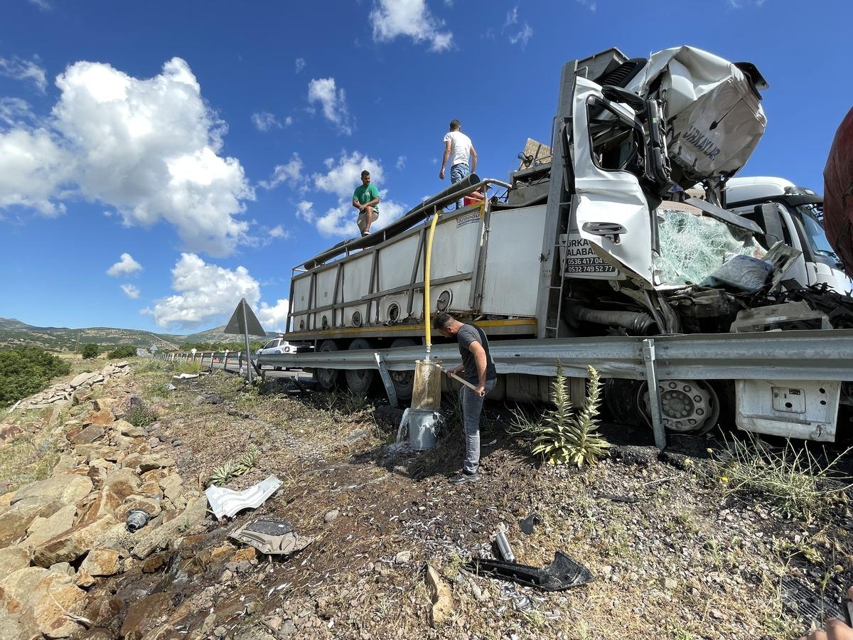 Bing&ouml;l'de 2 kamyonun &ccedil;arpıştığı kazada 1 kişi &ouml;ld&uuml;, 1 kişi yaralandı