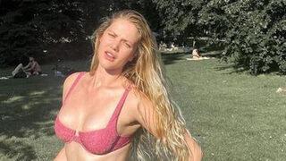 Güneş açınca kafamıza göre soyunuyoruz diyen Serel Yereli 32 dereceyi görünce... Yaktın buraları