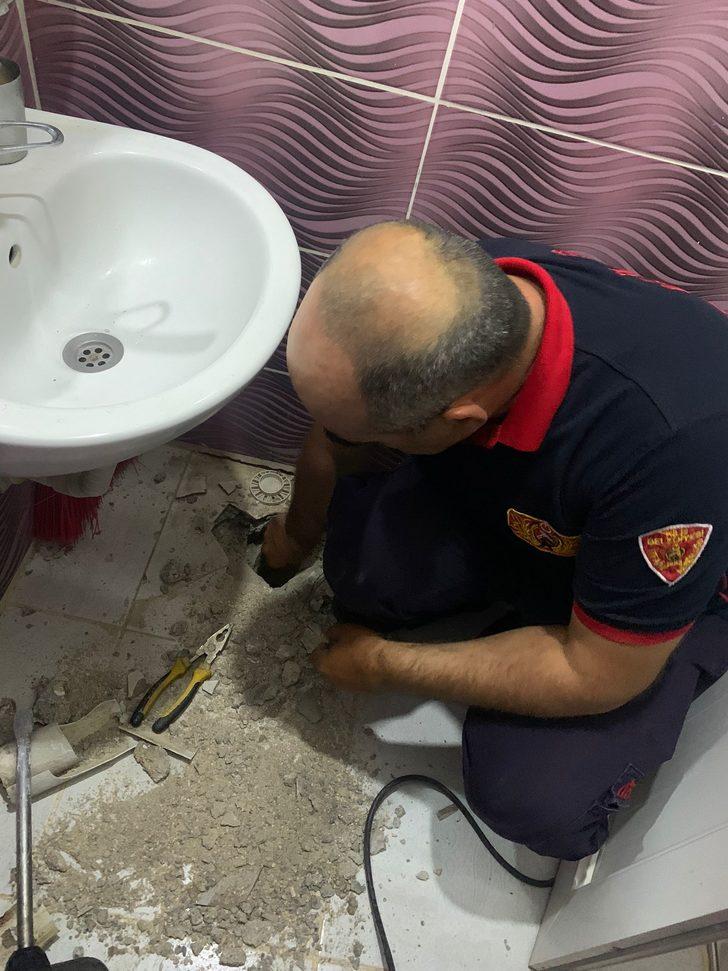 Kilis'te su borusuna sıkışan 4 kedi yavrusunu itfaiye kurtardı G2