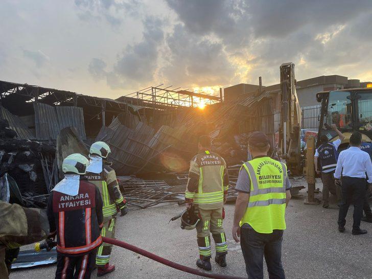 Ostim'deki yapı malzemesi deposunda çıkan yangın hasara neden oldu G2