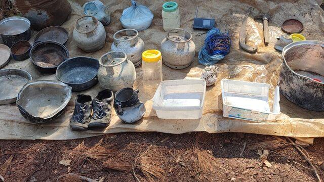 Amanos Dağları'nda terör örgütü PKK'ya ait sığınakta patlayıcı ele geçirildi