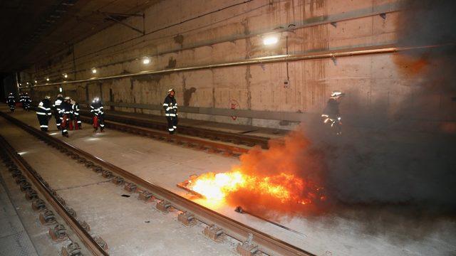 Eskişehir'de Yüksek Hızlı Tren yangın tatbikatı düzenlendi