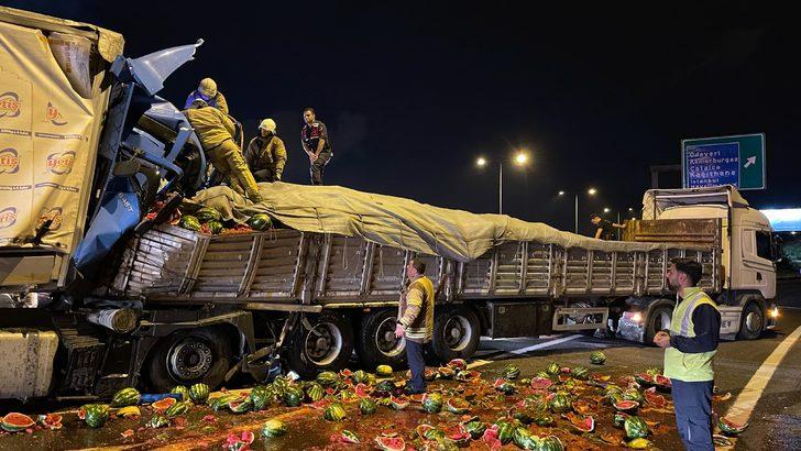 Kuzey Marmara Otoyolu’nda iki tırın çarpışması sonucu 1 kişi öldü G1