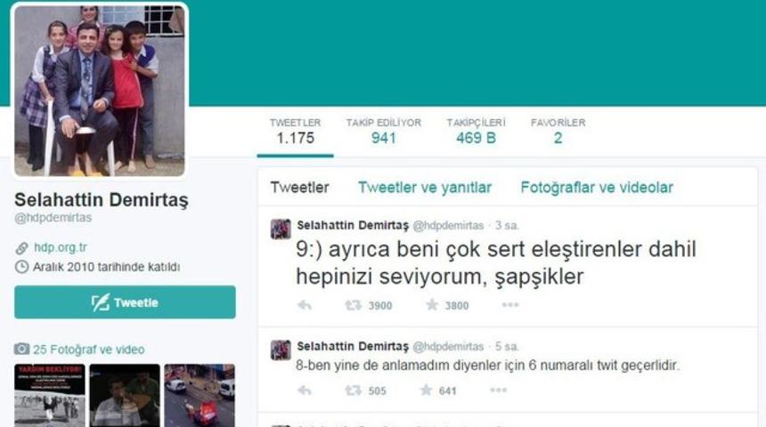 Selahattin Demirtaş'tan 'şapşik' tweeti
